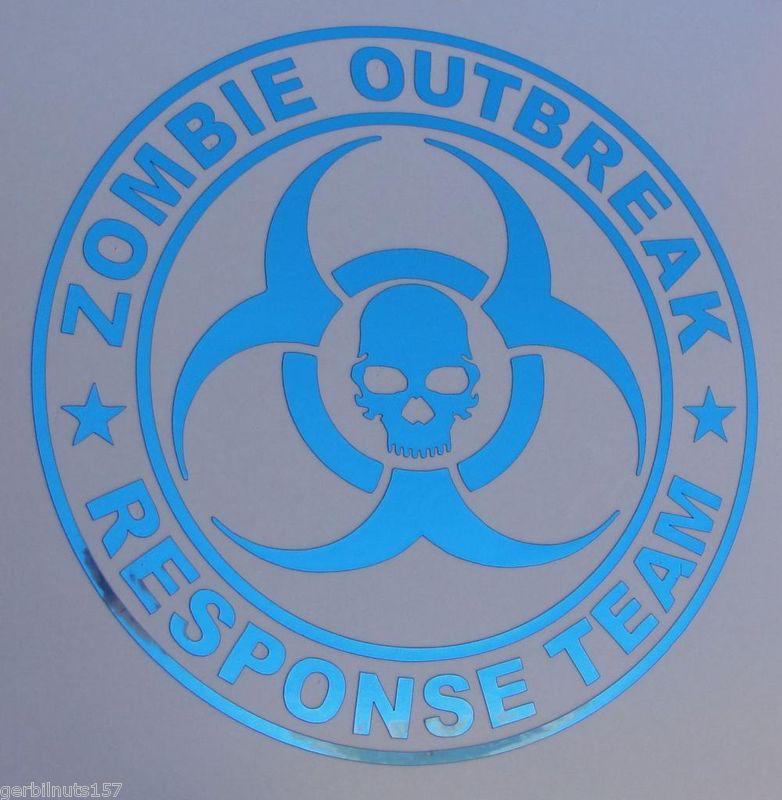 Zombie outbreak response team decal 4"- apocalypse tactical vehicle sticker troy