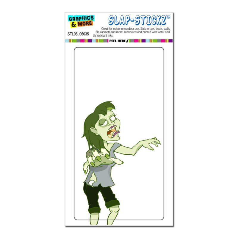 Zombie girl on white - undead - slap-stickz™ car window locker bumper sticker