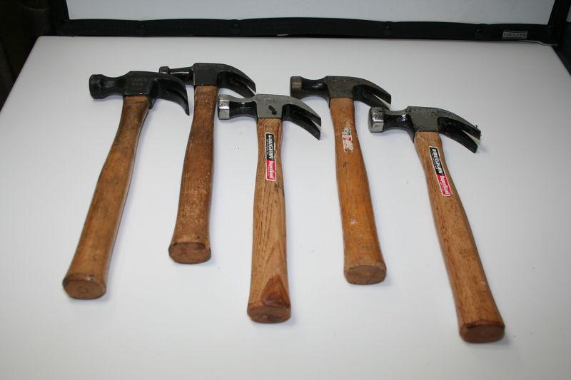 Vaughan barco made in usa claw carpenter framing hammer lot used engraved