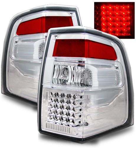 07-12 ford expedition euro clear chrome led tail lights rear brake lamp housings