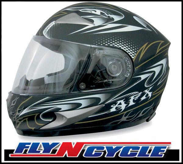 Afx fx-90 flat black w-dare xs full face motorcycle helmet dot ece