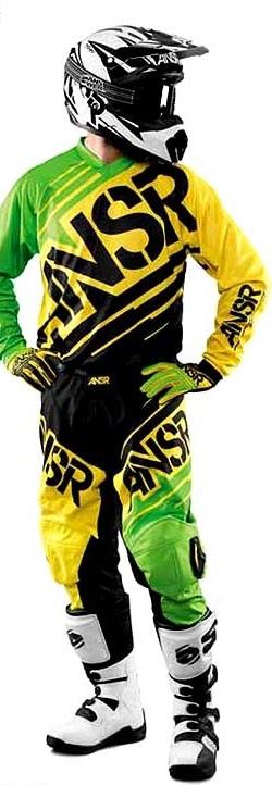 Answer syncron gear set jersey pant gloves grn/yel new 2014 motocross atv 