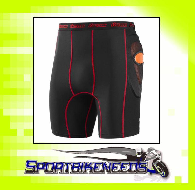 Icon stryker shorts hip armor compression black large l