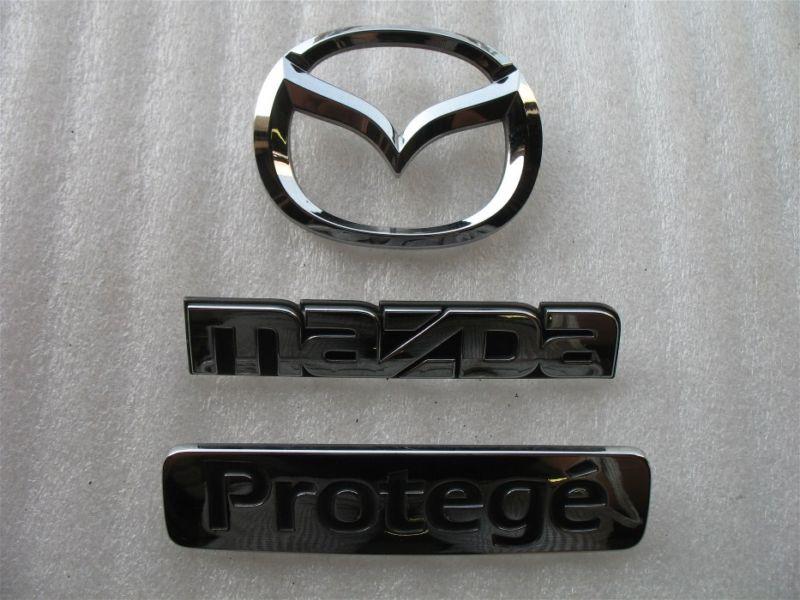 1998 mazda protege rear trunk chrome emblem decal used set 98