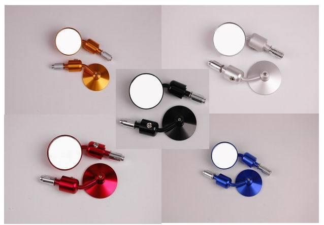 Motorcycle handle bar end mirror round  suzuki yamaha kawasaki honda