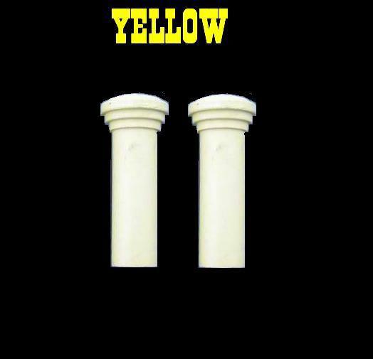 Set of two (2) yellow  door pull/push lock knobs knob set