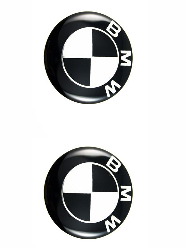 2pcs black and white hood & trunk emblem 82mm for bmw new