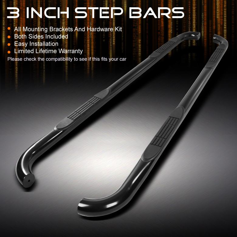 09-13 murano 3" black powder coated side step nerf bar running board pair set