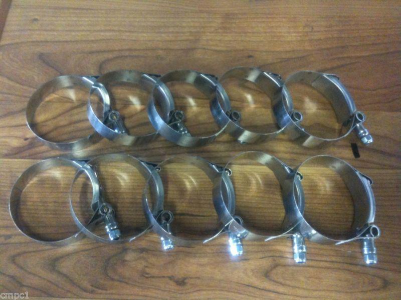 2.5"-2.75" heavy duty stainless steel t-clamps... 10 pack! (67mm-75mm).. new!