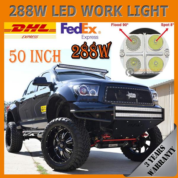 4wd 288w cree led work light driving off-road car flood spot beam atv truck suv