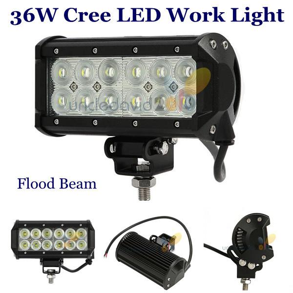 36w 7" cree led work light bar driving off-road 4wd atv boat truck lamp 2520lm