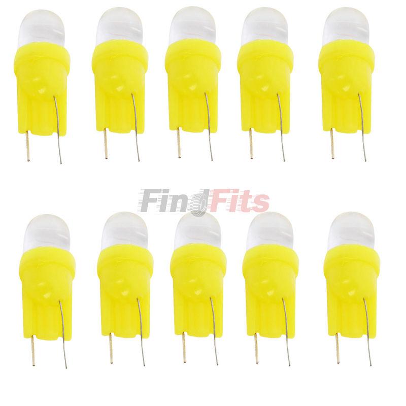 10x t10 w5w 1-led car light wedge side dashboard lamp bulb 194 168 yellow