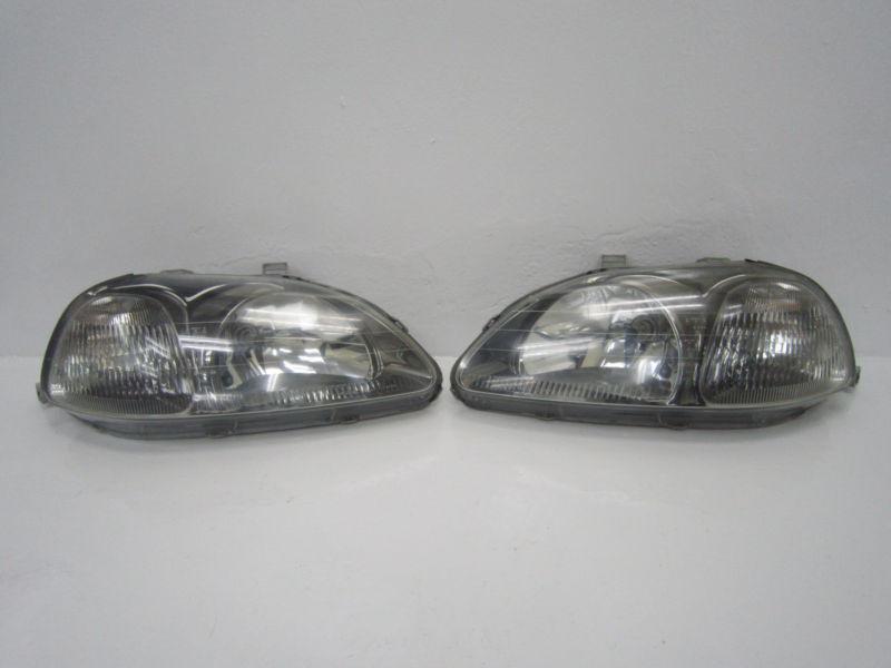 Jdm honda civic ek9 oem type-r version genuine titanium head light lamp 96-98