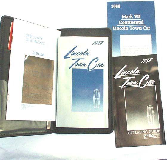 Sell 1988 LINCOLN TOWN CAR OWNERS MANUAL ORIGINAL in GREAT NORTH, US