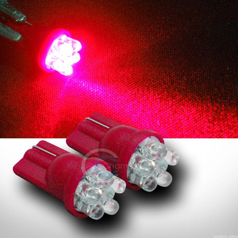 2x super red t10 wedge 6x led light lamp bulb 655 656 657 1250 1251 1252 pair