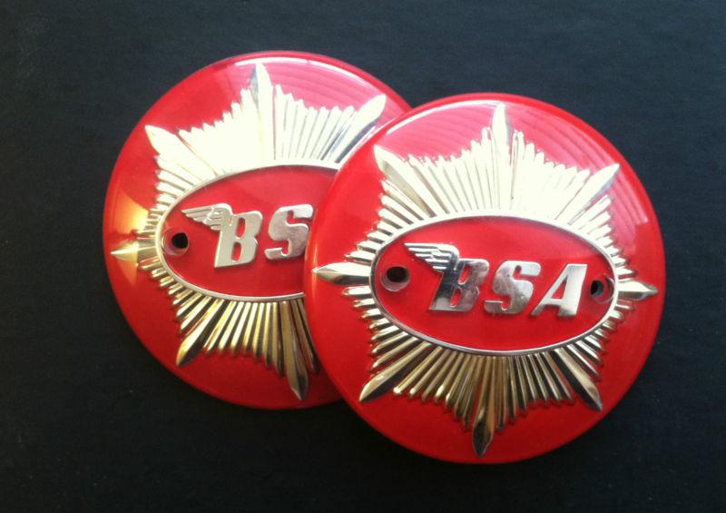 Bsa goldstar gas tank badge emblem set red/gold