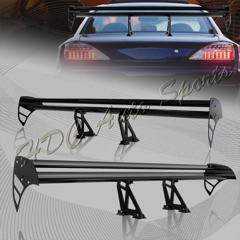 55" black lightweight aluminum rear trunk lid gt style double deck spoiler wing