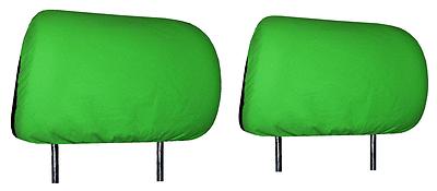 2 piece set pair matching green black head rest covers for car truck van suv j