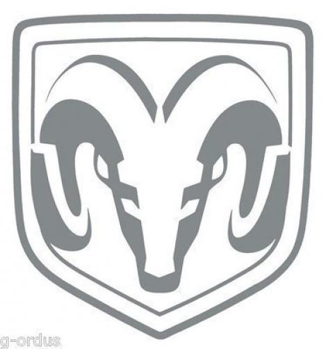 New oem dodge ram pickup truck 8 1/8 x 8 3/4 inch ram head decal!