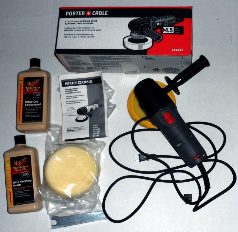 Porter cable 7424xp random orbital buffer w/ meguiars 105 & 205