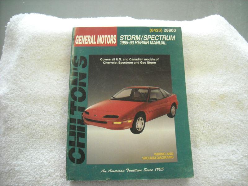 Gm storm/spectrum 1985-93 chilton's repair manual (very good condition) #8425