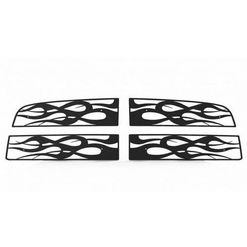 Dodge ram 09-12 horizontal flame black powdercoat truck grill insert add-on trim