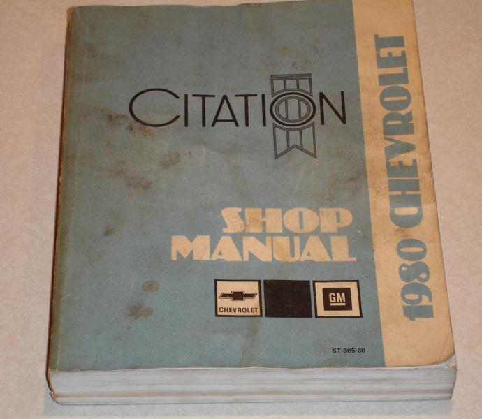 1980 chevrolet citation shop service manual