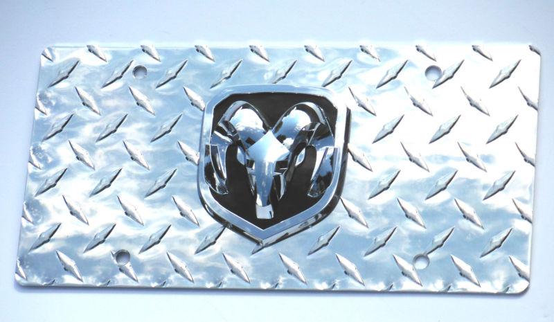 ~new to market dodge ram 3d diamond cut aluminum oem emblem licese plate