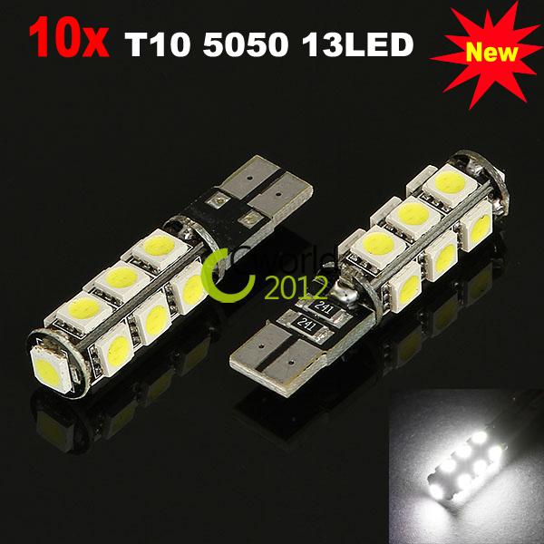 10 x t10 13 smd 5050 obc canbus error free car led smd light interior lamp white