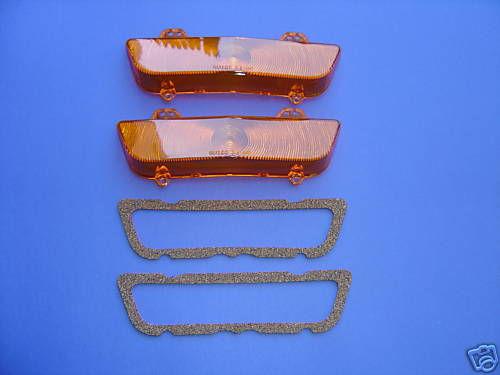 1960-60 chevrolet impala & bel air parking light lens kit-pair-new-amber  