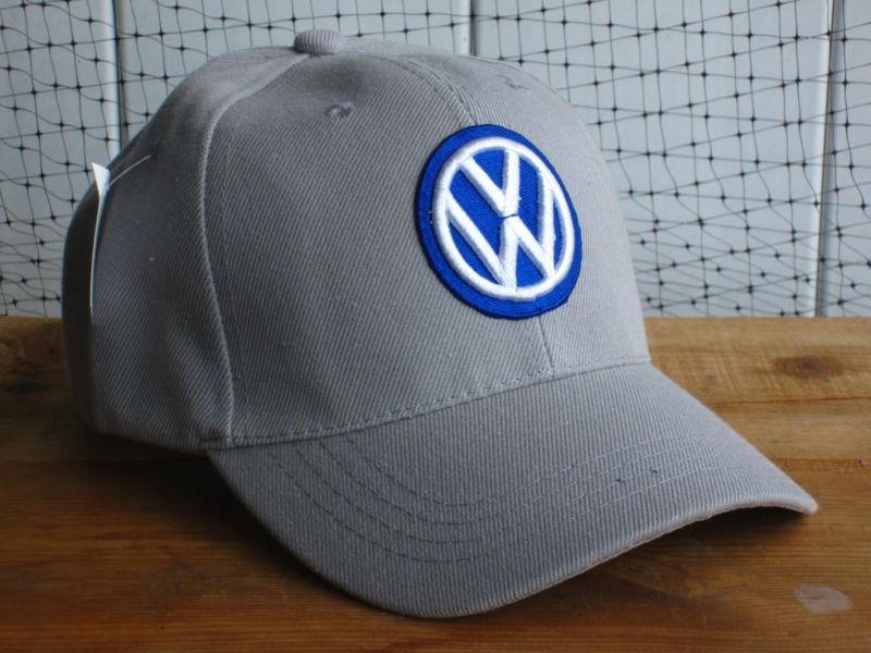 New nwt volkswagen logo gray baseball golf fishing hat cap automobile car truck