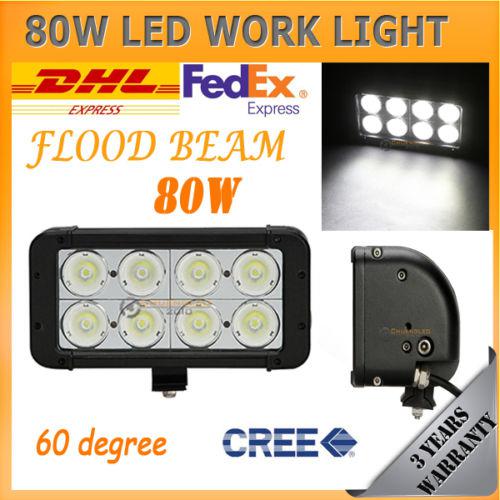 1pc 80w cree led work driving light off-road car utv flood beam truck suv wagon