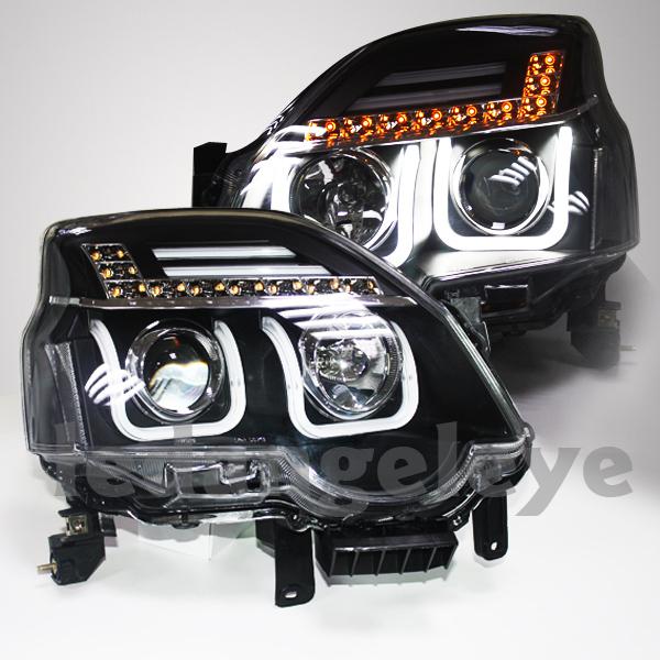 X-trail angel eyes led head light u type angel eyes with projector lens 2012-13