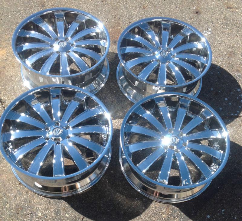 Set 4 24" versante 22 chrome wheels 6 lug chevy truck 6x5.5 6x139.7 tahoe sierra