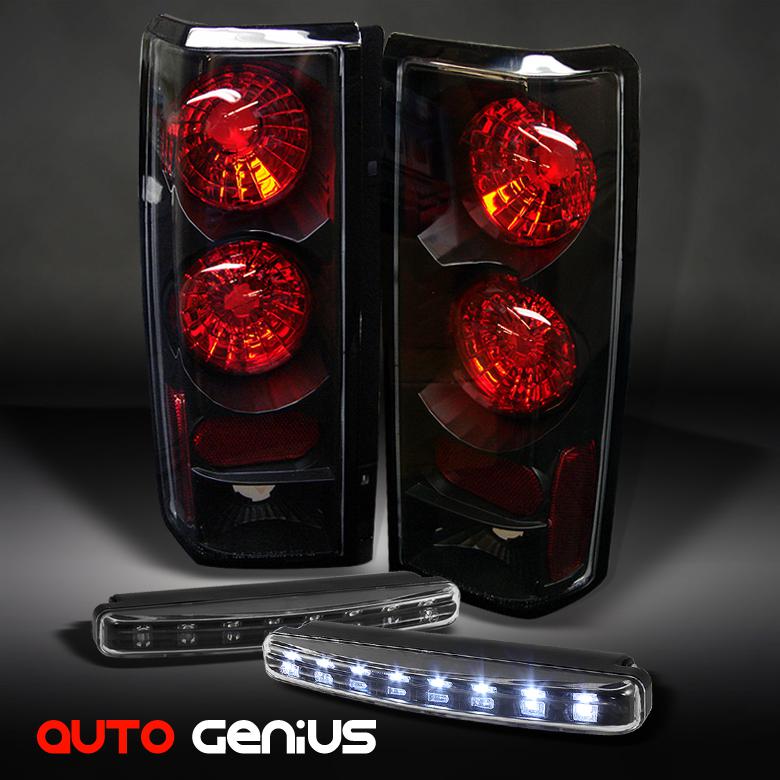 85-05 astro/safari van black altezza tail lights + daytime led running lights