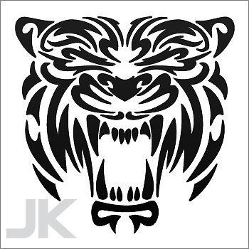 Decal stickers tiger tigers angry attack open mouth jungle wild cat 0502 ag9vl