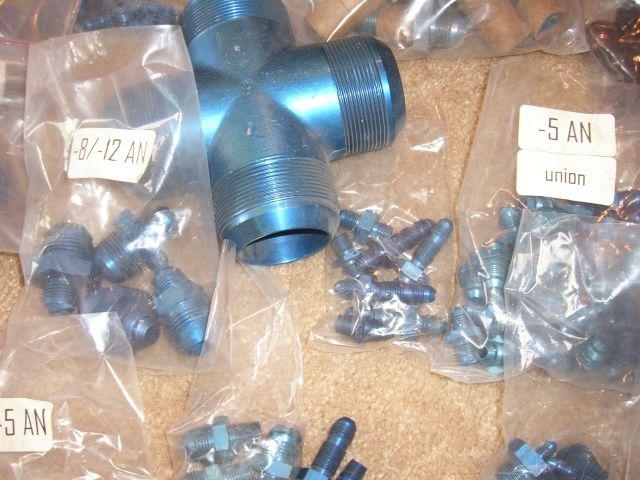 Wholesale lot - an fittings aeroquip , unions, couplers, tube nuts, couplers..
