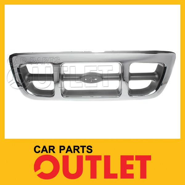 98-00 ford ranger front grille fo1200341 chrome outer for 4wd ptd gray inner bar