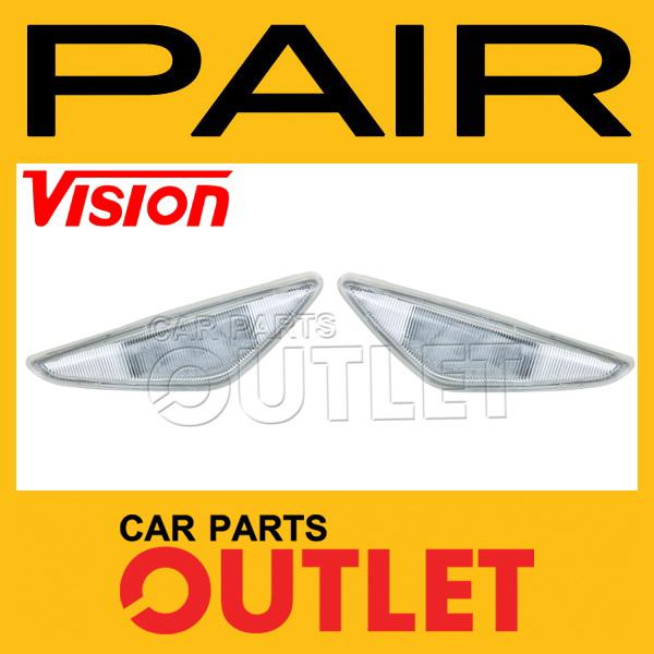 03-05 bmw e46 3 series side repeater marker light lamp clear lens pair l+r new