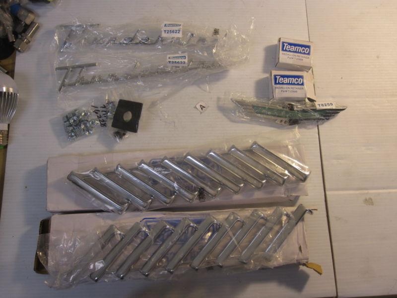 1955 -1956 thunderbird parts script, medallion retainer, hashmark, name plate 