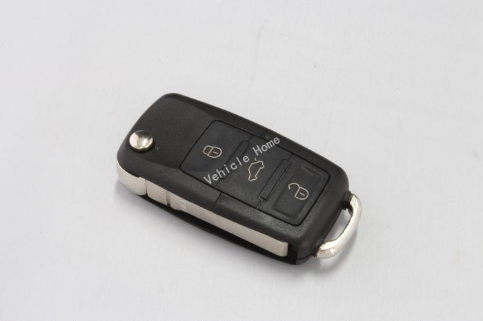 Uncut flip key shell fob clicker for vw volkswagen golf jetta beetle passat b5
