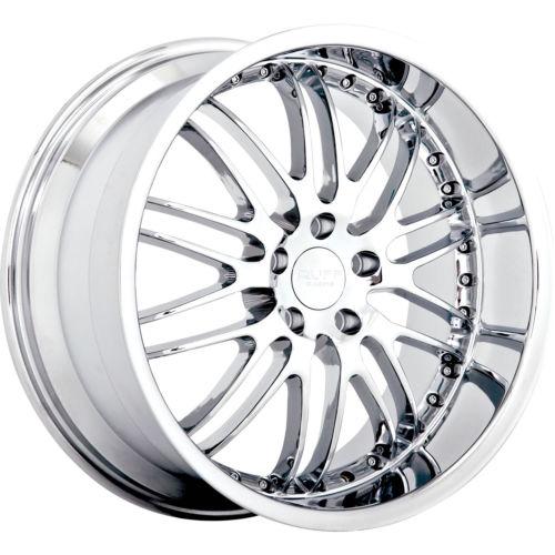 19x9.5 chrome ruff r281 wheels 5x4.5 +45 fits: hyundai equus infiniti g37 g35