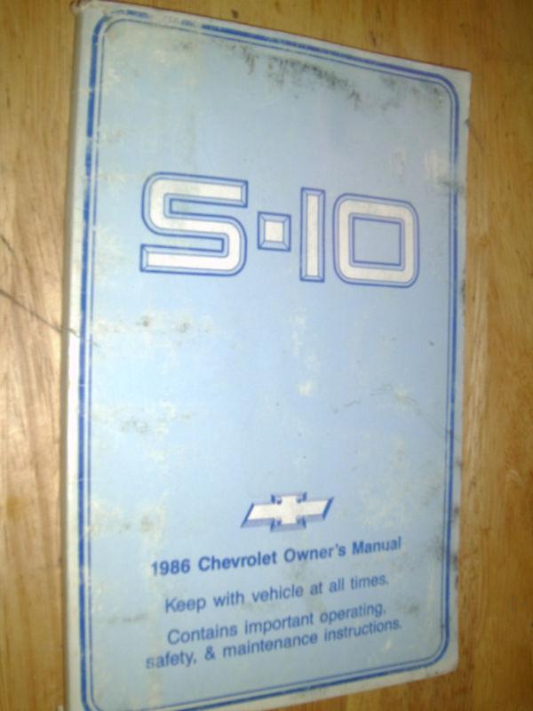 1986 chevrolet s10 truck owner's manual / original s-10 guide book!!!