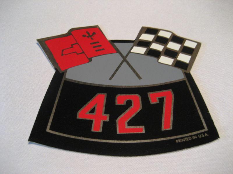 Corvette air cleaner decal - 427 crossed flags