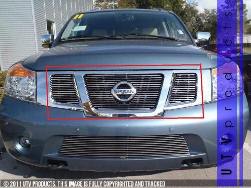 2008 - 2011 nissan armada 3pc upper chrome billet grille kit custom 08 09 10 11