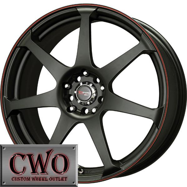 17 black drag dr-33 wheels rims 5x100/5x114.3 5 lug civic mazda 3 6 wrx accord