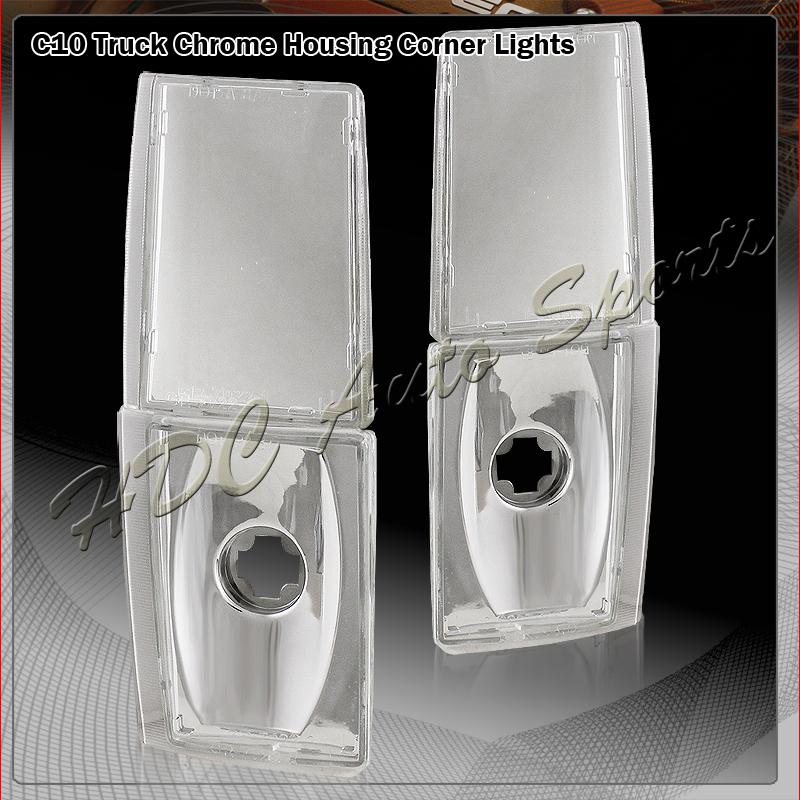 1988-1993 gmc/chevy c10 chrome housing clear lens corner signal light lamps