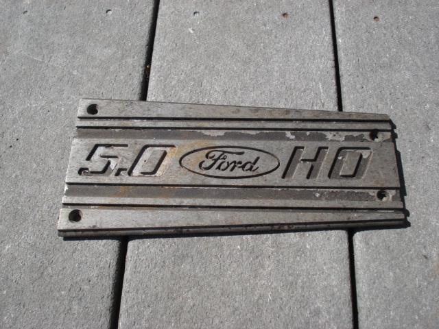 Ford 302 5.0l intake emblem plaque mustang mark vii capri gt lx cougar tbird