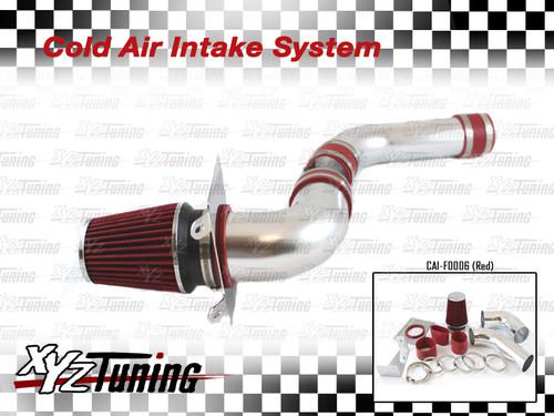 Red 87-93 mustang 5.0l v8 cold air intake induction kit + filter 3.5"