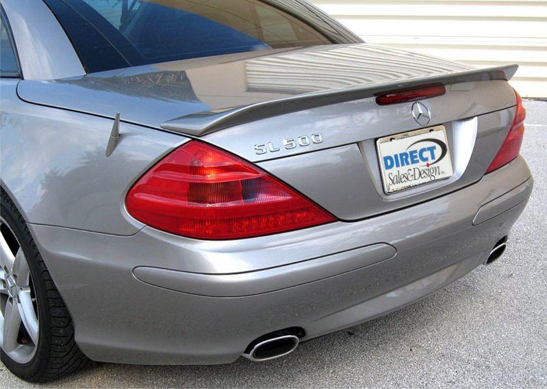 2002-2009 mercedes sl r230 black series style rear trunk lip spoiler (unpainted)